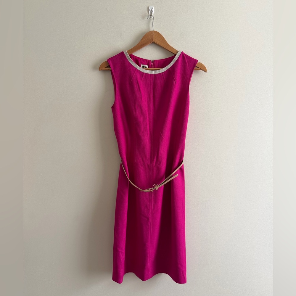 Anne Klein Hot Pink Belted Dress (Size 8)